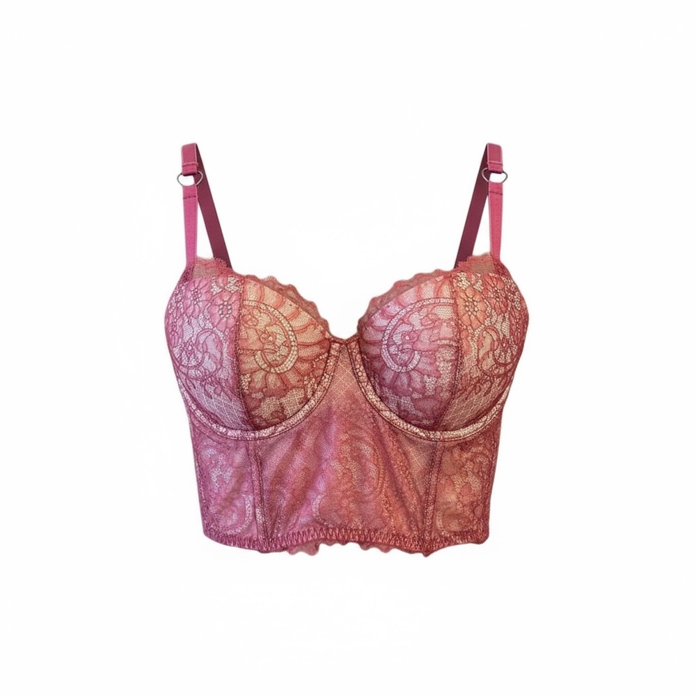Victoria Secret Dream Angels Longline Bra. Wine Colored. 36C. New Without Tags